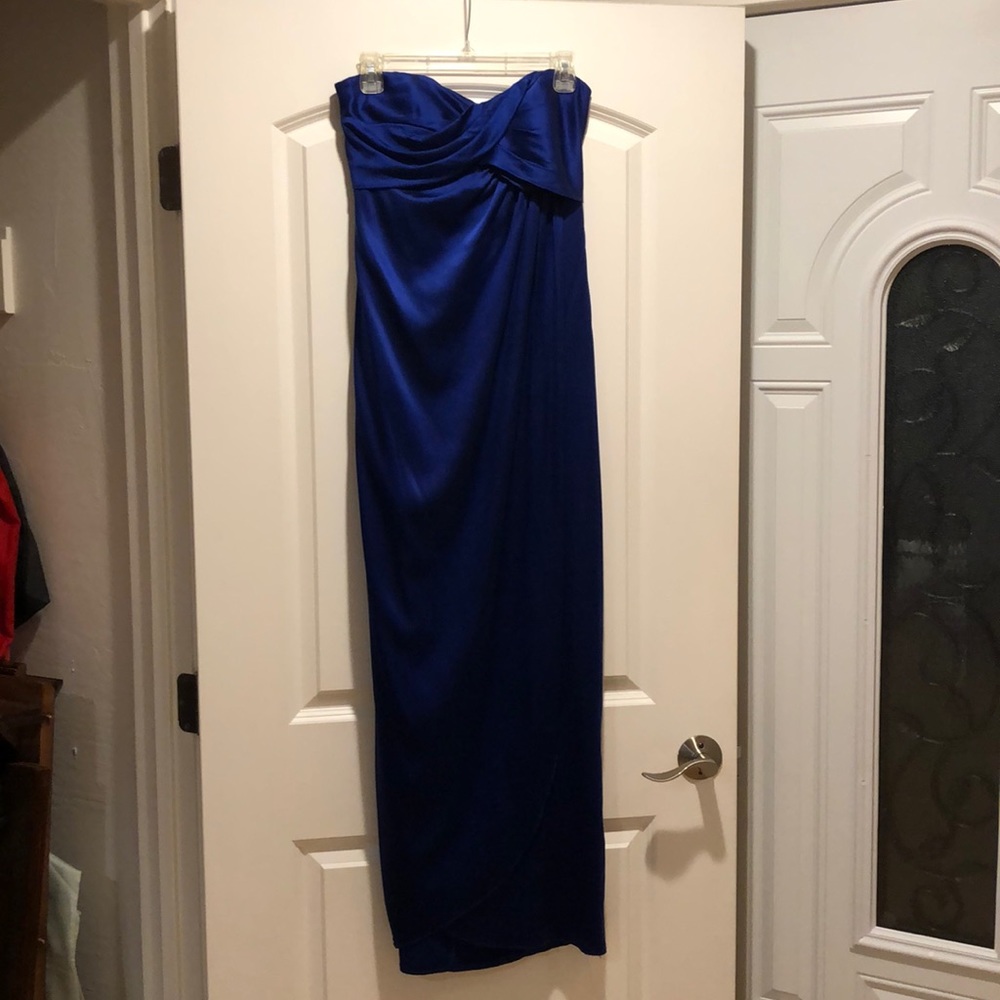 Nicole Miller strapless evening dress.